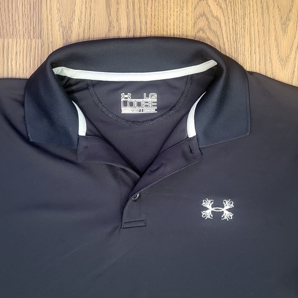 Under Armour Other - Under Armour Men's Large HeatGear Loose Fit Black Polo Shirt B75